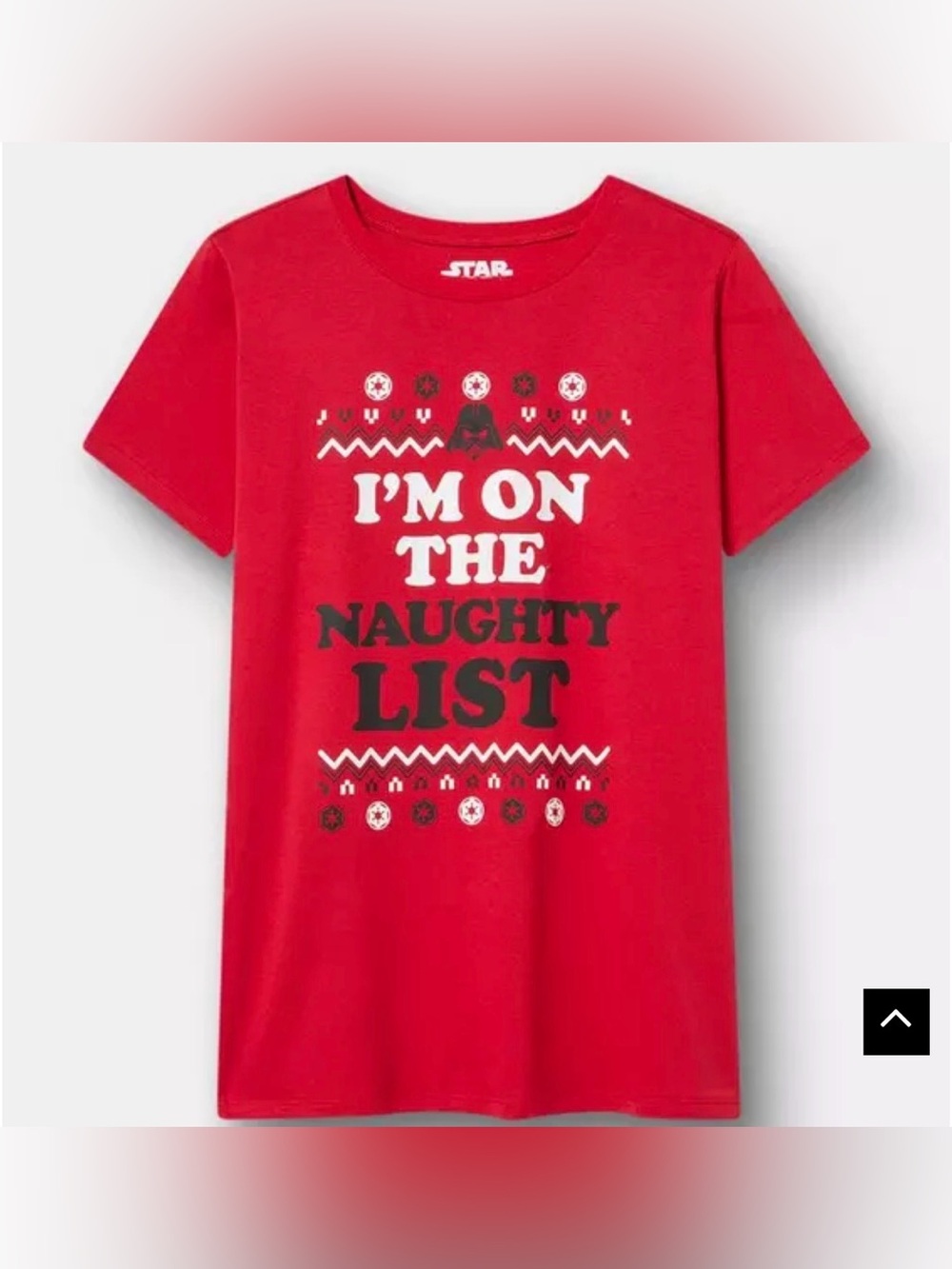 NWT Torrid Star Wars Darth Vader “I’m on the naughty list” cotton tee 3X,4X,5X